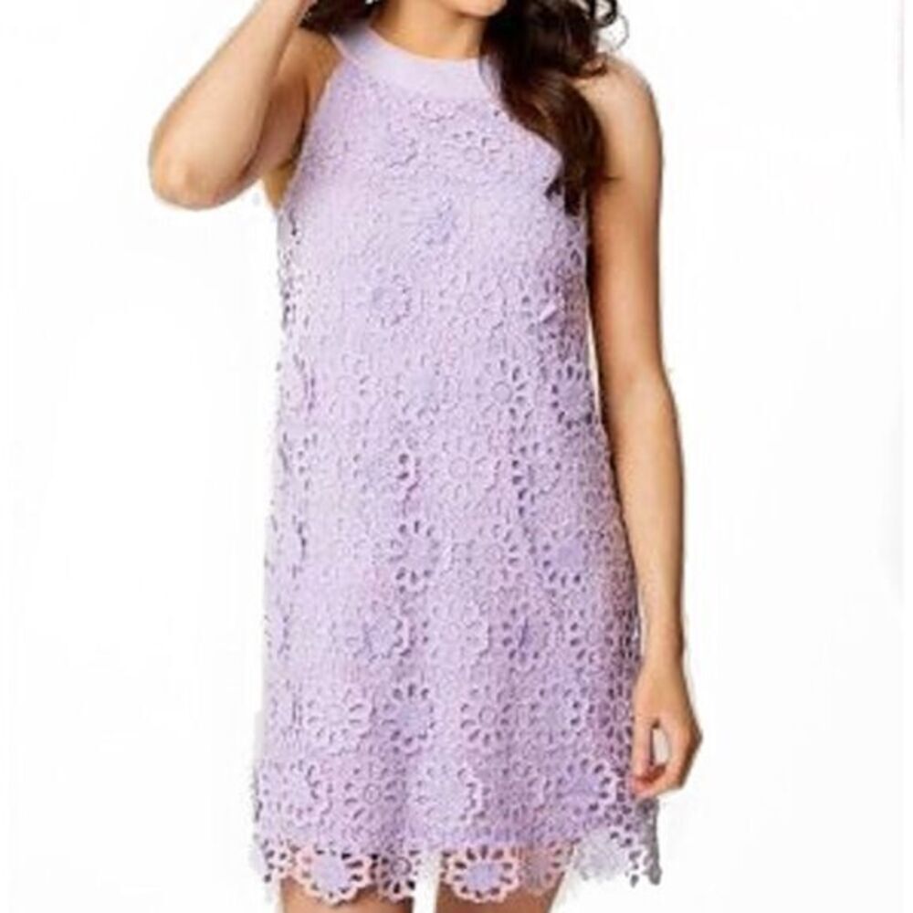 NEW Altar'd State lilac floral lace halter neckline‎ mini dress, size M